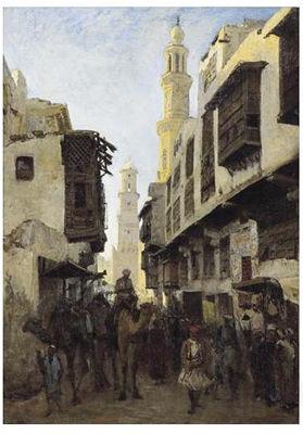 Makovsky, Vladimir Street Mouizz Dinn In Cairo Norge oil painting art